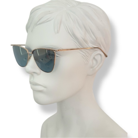 TOM FORD Veronica Cat-eye Semi Mirrored Sunglasses Gold Frame TF684 28W NEW - Picture 3 of 16